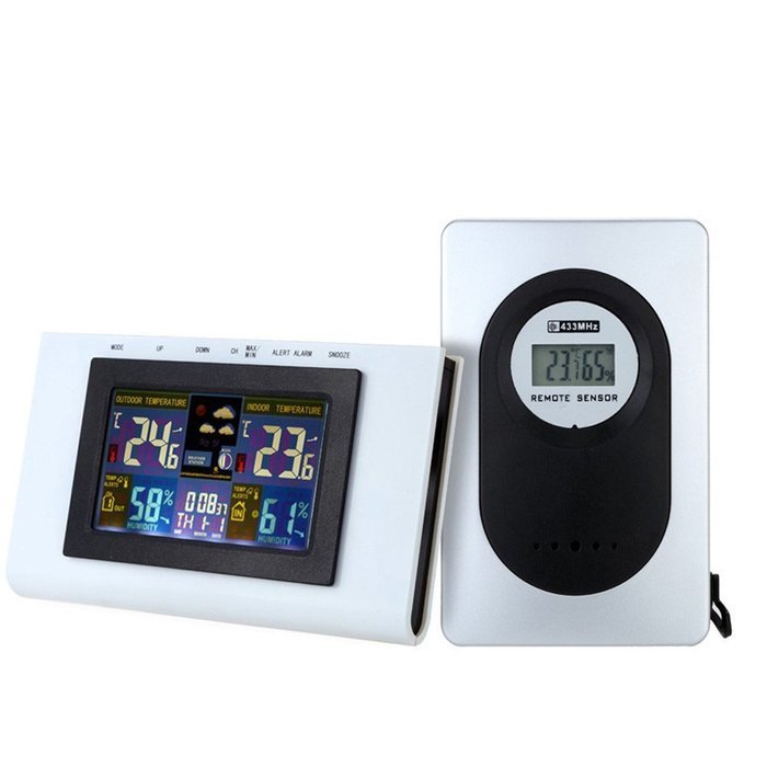 Hense Digital Indoor Humidity Monitor Hygrometer Thermomoter Monitor Weather Station with LCD Display Alarm Clock... N13