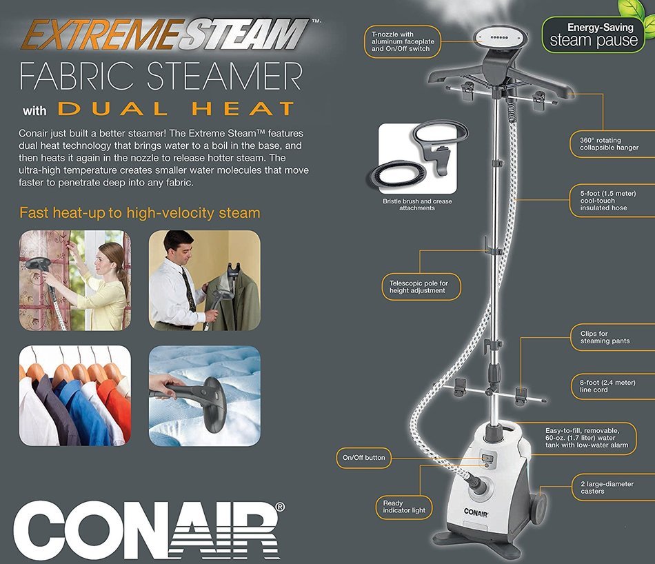 Conair ExtremeSteam Professional Upright Fabric Steamer