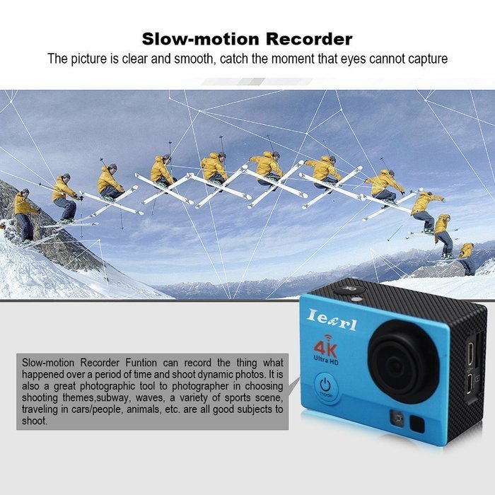 Iearl IE8000 Ultra HD 4K Sport Action Camera 2 Inch WiFi HDMI 16MP 30M Waterproof 170 Degrees Wide Viewing Angle... N6