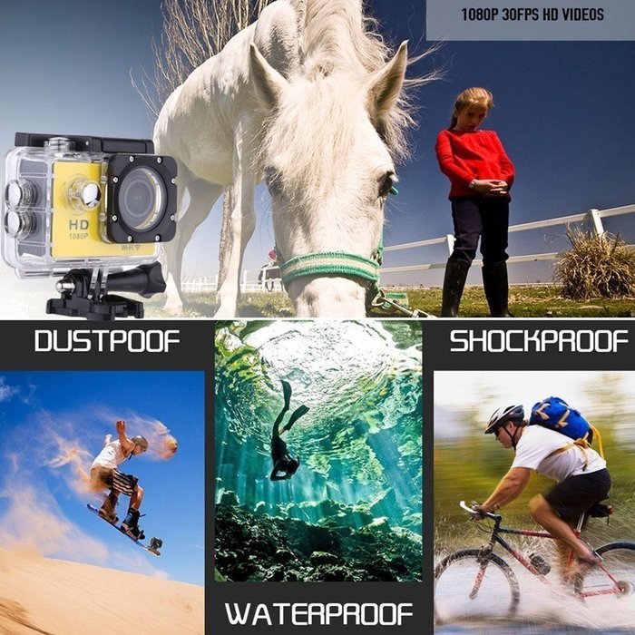 W8 1080P 30FPS 12MP Wifi Waterproof 30M Shockproof 170&deg; Wide Angle 1.5" Screen Outdoor Action Sports Camera Camcorder... N11