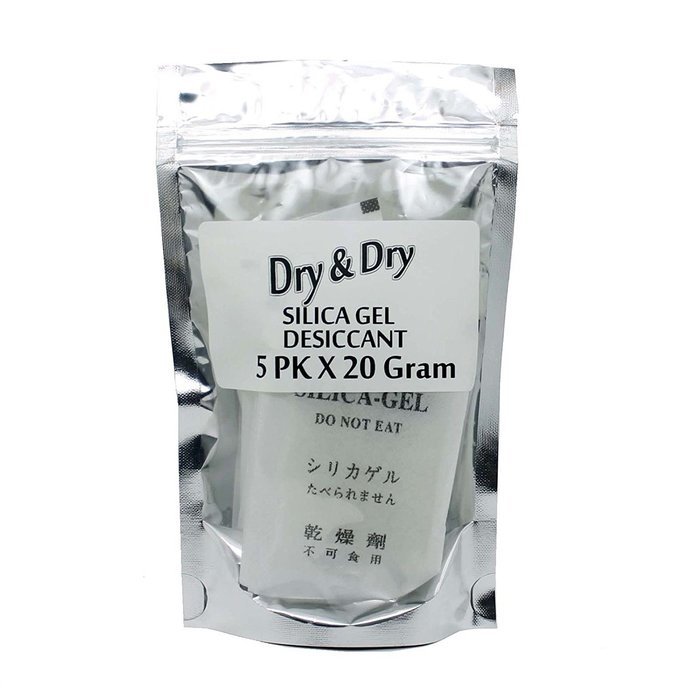 30gm Pack of 20 "Dry&Dry" Silica Gel Packets Desiccant Dehumidifier