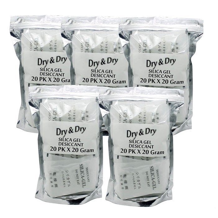 30gm Pack of 20 "Dry&Dry" Silica Gel Packets Desiccant Dehumidifier N2