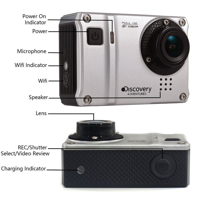 Discovery Adventures HD Sports Action Video Camera 16M 1080p 1.5" LCD 30m Waterproof Wifi Remote Extreme Sport...