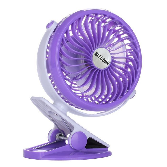BLUBOON Rechargeable Battery Clip on Fan, Quietness, Adjustable (Black) N2