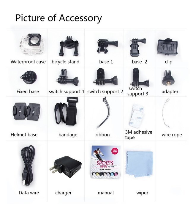 SJCAM Original SJ4000 WiFi Version Full HD 1080P 12MP Diving Bicycle Action Camera 30m Waterproof Car DVR Sports... N7