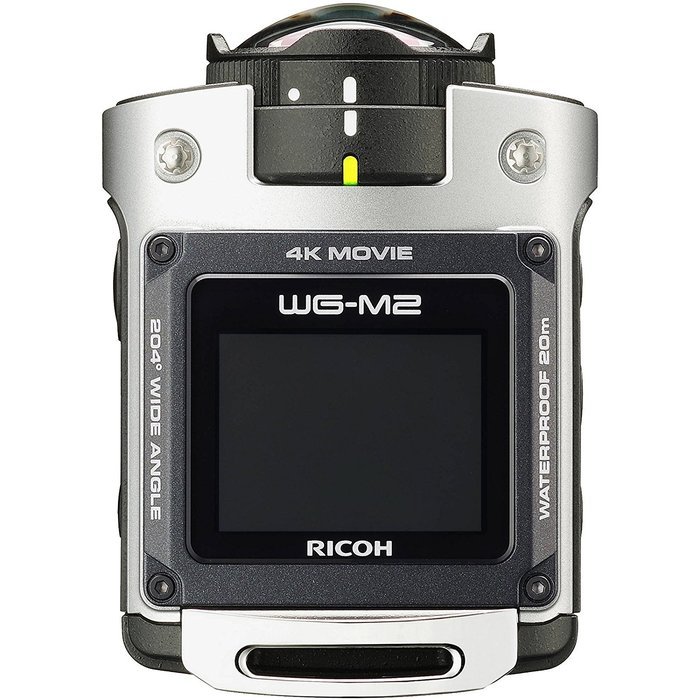 Ricoh WG-M2 Wi-Fi 4K Ultra HD Video Action Camera Camcorder (Silver) + Bike, Helmet, Suction Cup, & Chest Mounts... N4