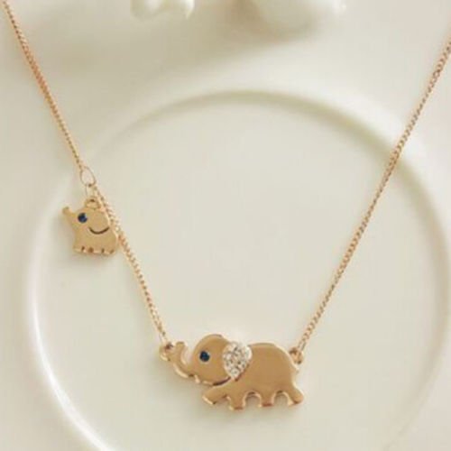 New Fashion Elephant Pendant Chain Choker Gold Necklace Women Lady Jewelry Gift