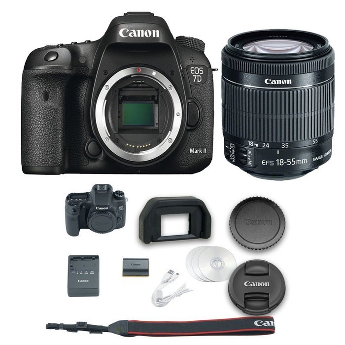 Canon 7D Mark II DSLR Camera + 18-55mm f/3.5-5.6 IS STM Lens + All Original Accessories Included - International... N2