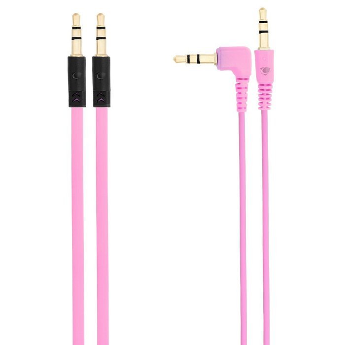 Chromo Inc. 2x Pack 3.5mm Auxiliary Cable 1 Angled and 1 Flat Audio Music Aux - Black