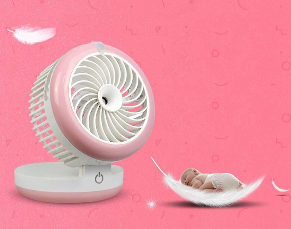 Mini Handheld USB Misting Fan Rechargeable Cooling Fan Humidification Fan Home Black N2