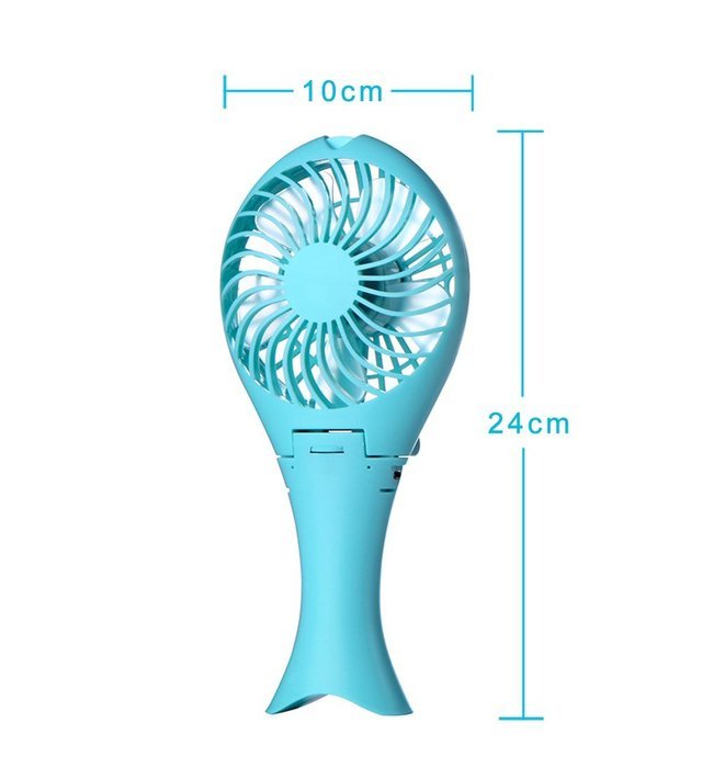Touchshop Portable Folding USB Fish Shaped Fan Stepless-speed Quiet Operation Desktop Fan Handheld Size with USB... N3