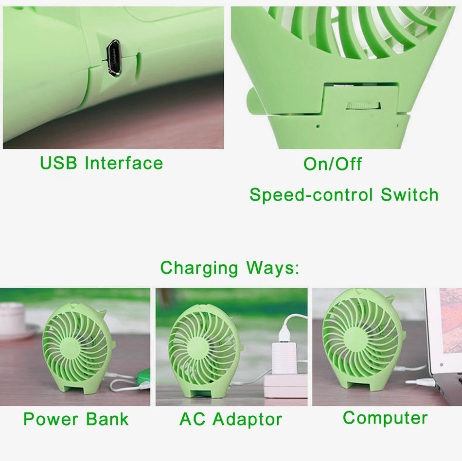 Touchshop Portable Folding USB Fish Shaped Fan Stepless-speed Quiet Operation Desktop Fan Handheld Size with USB... N4