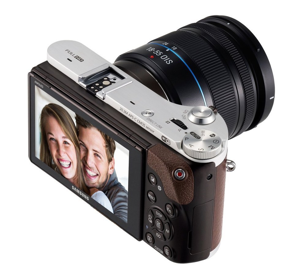 Samsung NX300M 20.3MP CMOS Smart WiFi & NFC Mirrorless Digital Camera with 18-55mm Lens and 3.3" AMOLED Touch... N16