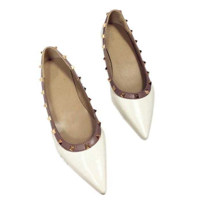 Yaheeda Fashion Flat Wild Rivet Shallow Mouth Women's shoes with pointed