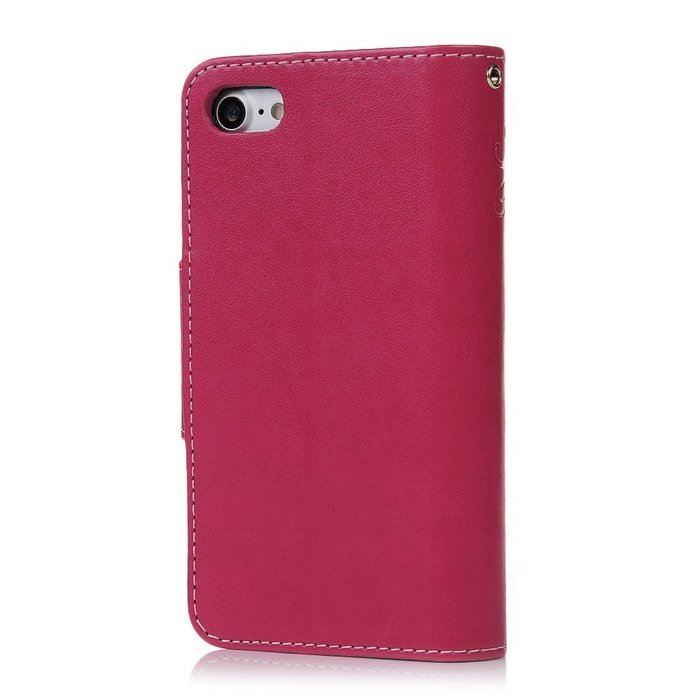 Badalink iPhone 7 Wallet Case (4.7") 9 Card Slots Plastic Mirror Flip Stand Case Embossed Flower Girl PU Leather... N13