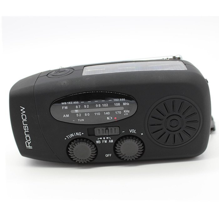 [ 2-PACK Upgraded Version ] iRonsnow 088+ [1000mAh] Solar Hand Crank Radio AM/FM/NOAA/WB Weather Emergency Radio... N17