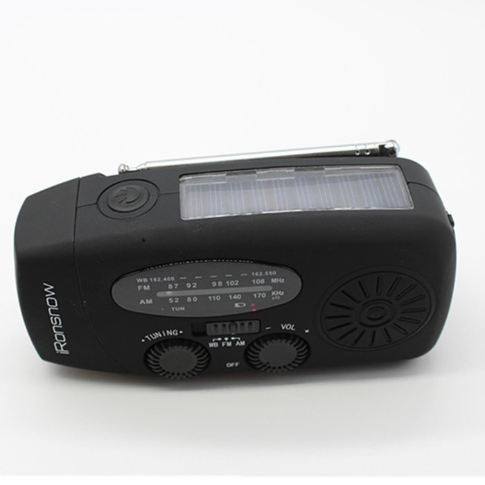 [ 2-PACK Upgraded Version ] iRonsnow 088+ [1000mAh] Solar Hand Crank Radio AM/FM/NOAA/WB Weather Emergency Radio... N18