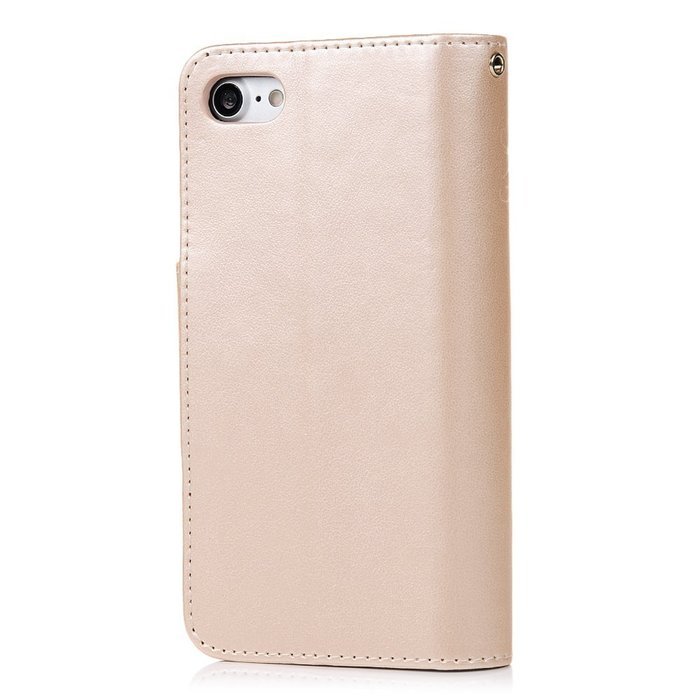 Badalink iPhone 7 Wallet Case (4.7") 9 Card Slots Plastic Mirror Flip Stand Case Embossed Flower Girl PU Leather... N16