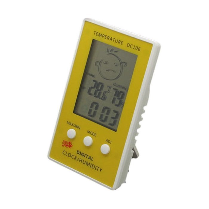 Tonsee Digital LCD Indoor Weather Humidity Hygrometer Thermometer Meter Gauge Timer Clock (Green)