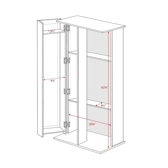 Espresso Grande Locking Media Storage Cabinet with Shaker Doors
