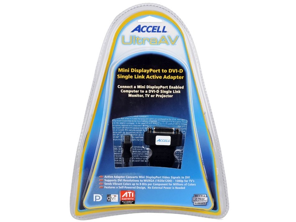 Accell B087B-006B UltraAV Mini DisplayPort to DVI-D Active Single-Link Adapter - AMD Eyefinity&trade; Certified
