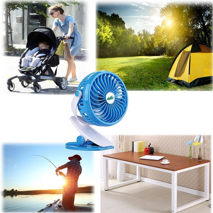 AOTOP Rechargeable Clip on Fan, Quietness, Adjustable (Pink) N2