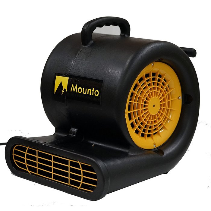MOUNTO 2-Speed Air Mover Blower 1/3HP 2000+ CFM Flood Dryers with GFCI Dual Power outlet (Black)