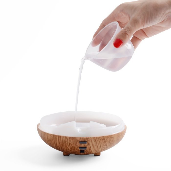 Qedertek Wood Grain 160ml Vase Version Ultrasonic Essential Aromatherapy Oil Diffuser Humidifier with Adjustable... N3