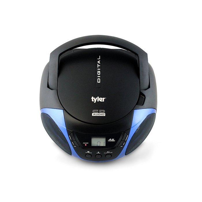 Tyler Portable Sport Stereo CD Player TAU101-BL with AM/FM Radio and Aux & Headphone Jack Line-In (Blue) N7