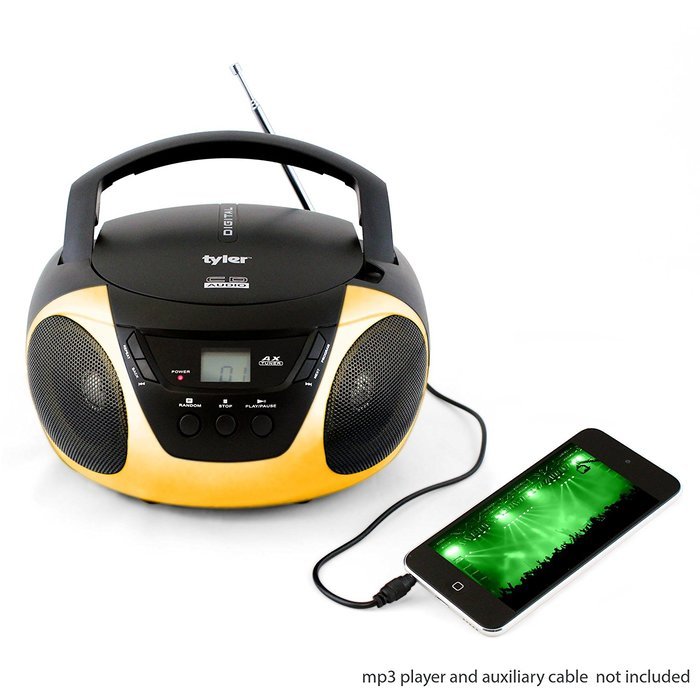 Tyler Portable Sport Stereo CD Player TAU101-BL with AM/FM Radio and Aux & Headphone Jack Line-In (Blue) N10