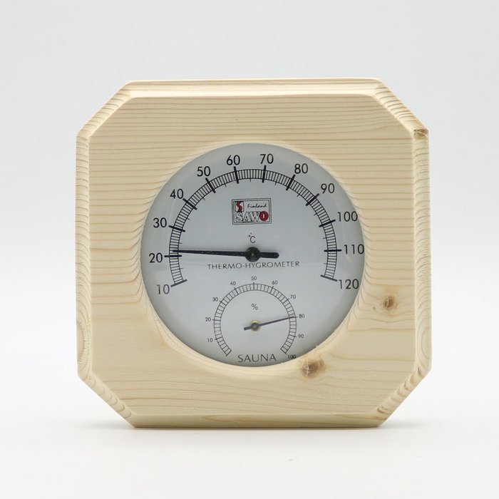 Single Sauna Wooden Hygrothermograph Thermometer Hygrometer Sauna Room Accessory