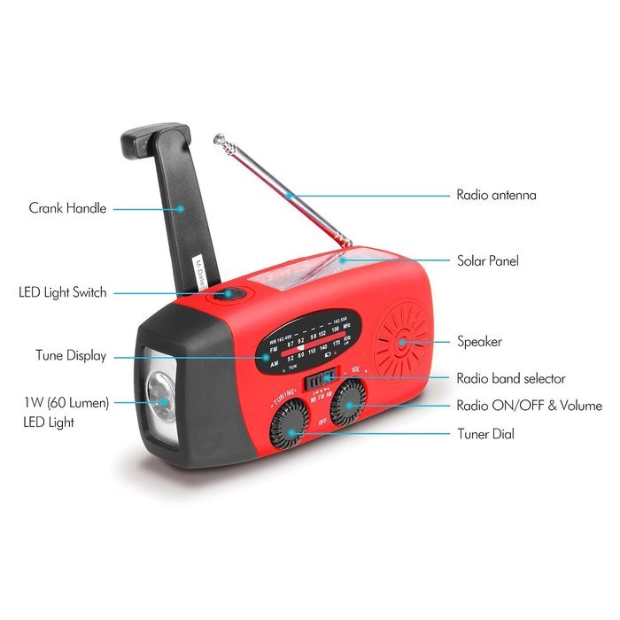 Emergency radio, Sokos Weather Radio Hand Crank, Solar Hand Crank Self Powered AM/FM/NOAA Weather Radio, LED Flashlight... N3