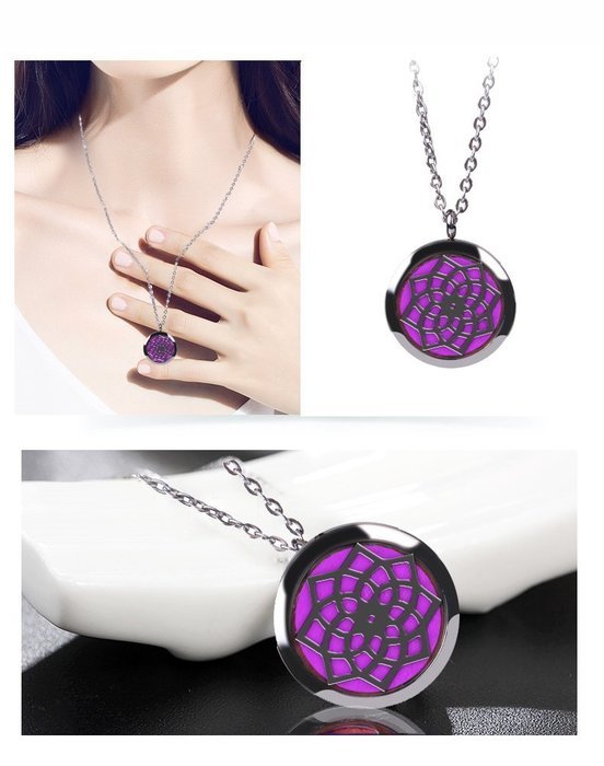 Fragrance Scented Necklace, Essential Oil Diffuser Necklace Perfume Locket for Girls or Women Gift Set Hypo-Allergenic... N3