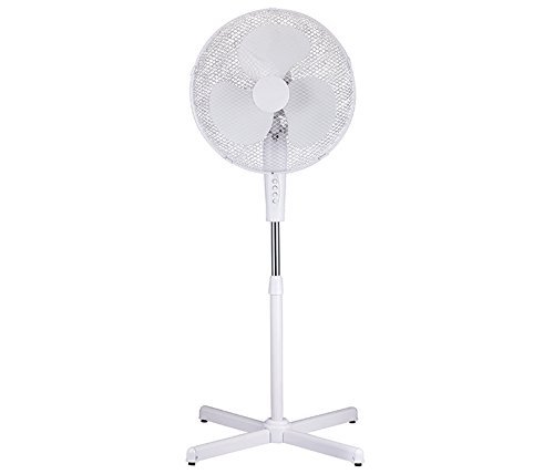 White 16" High Velocity Fan 3-Speed Oscillating Standing Floor Adjustable Height N2