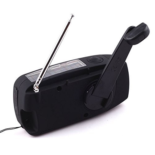 Emergency Solar Hand Crank Self Powered AM/FM/WB Weather Radio, LED Flashlight, Smart Phone Charging USB Cables N6