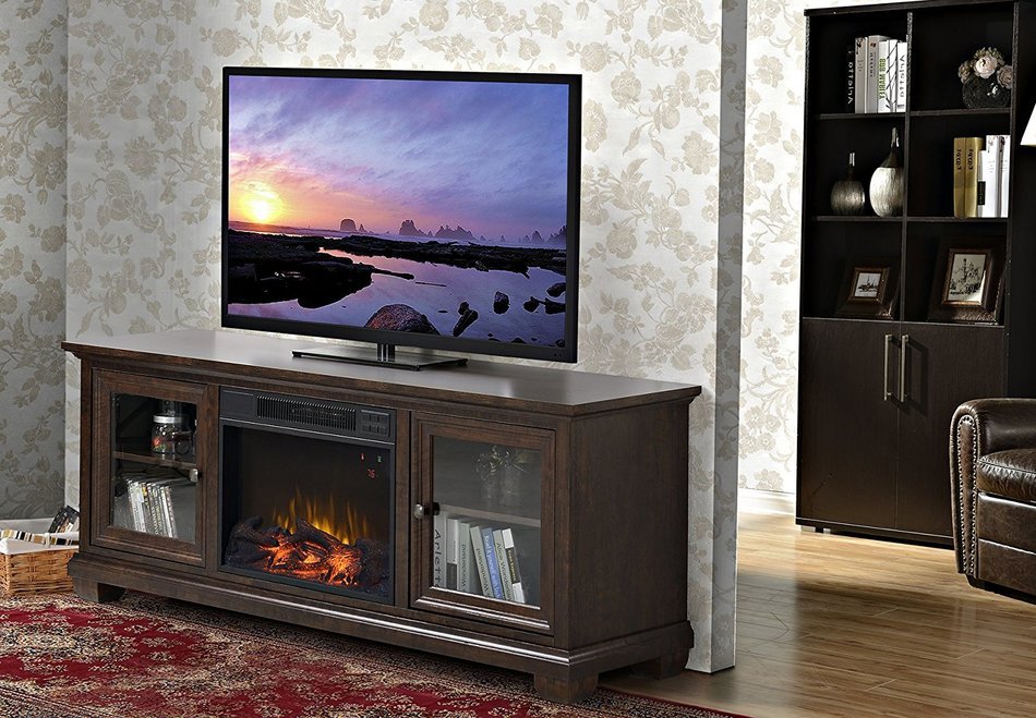 Homestar Verona 67" Wide Media Fireplace in Walnut N3