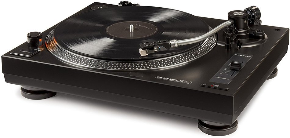 Crosley C200A-BK Direct Drive Turntable with S-Shaped Tone Arm, Black