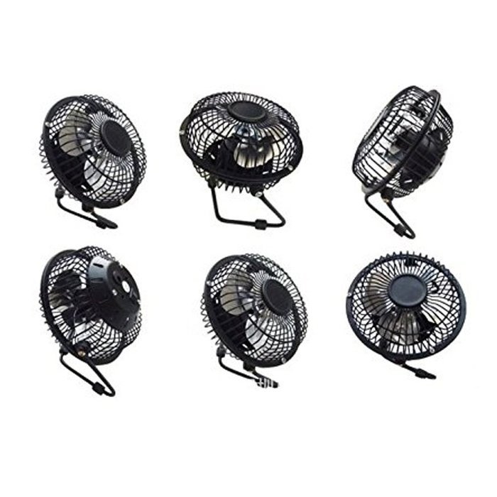 LOHOME(TM) USB Mini Fan Conditioner Desktop Mute Metal Aluminous Leaf Fan Cooler (Red)