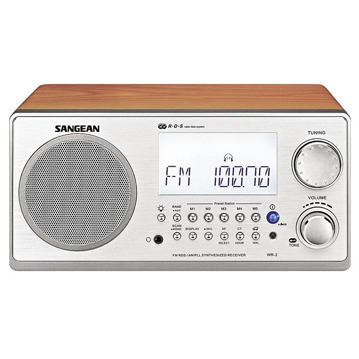 Sangean WR-2 FM-RBDS AMWooden Cabinet Digital Tuning Receiver (Walnut)