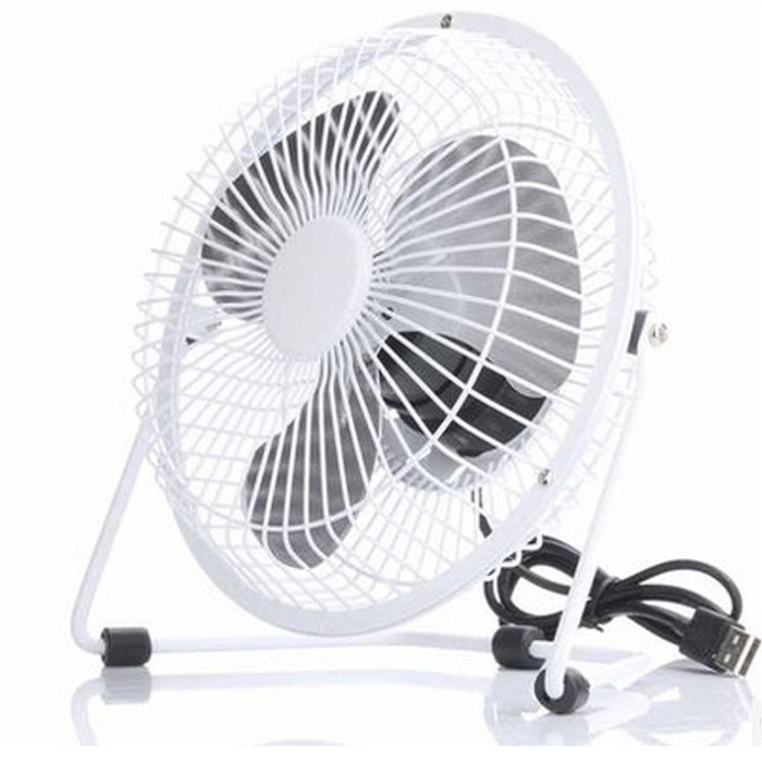 LOHOME(TM) USB Mini Fan Conditioner Desktop Mute Metal Aluminous Leaf Fan Cooler (Red) N2