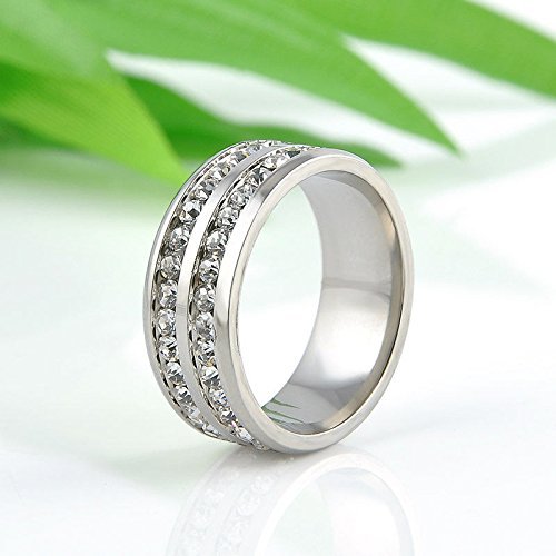 Size 8-10 Unisex Stainless Steel Ring Men/Women's Wedding Band Silver/Gold FT (10)