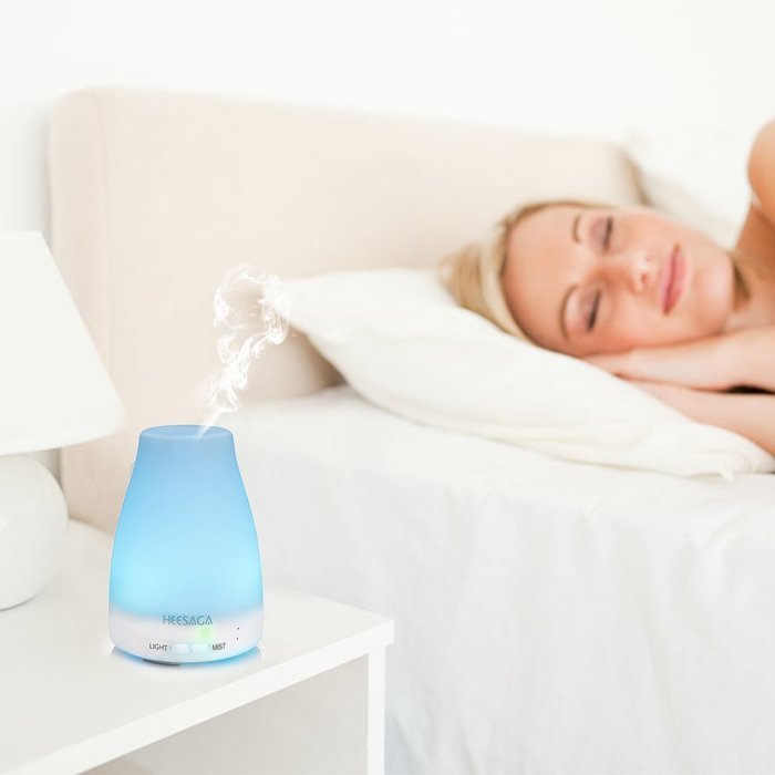 HEESAGA Aromatherapy Essential Oil Diffuser, 120ml Portable Ultrasonic Cool Mist Aroma Humidifier with 7 Changing...