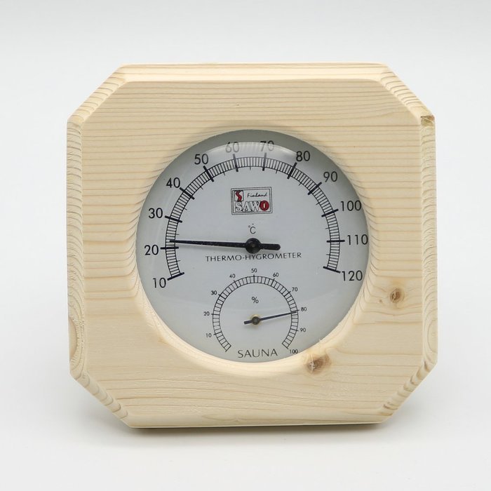 Single Sauna Wooden Hygrothermograph Thermometer Hygrometer Sauna Room Accessory N2