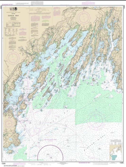NOAA Chart 13290-Casco Bay-WATERPROOF
