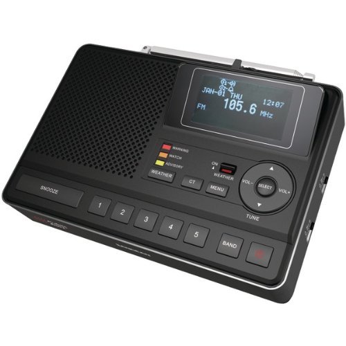 New SANGEAN CL-100 Deluxe Tabletop AM/FM Clock Radio with SAME Weather Alert