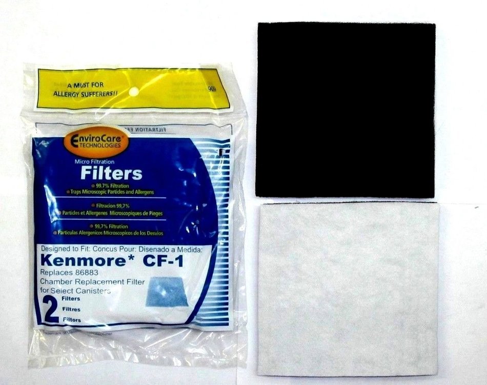 Kenmore Mircrofiltration Canister Vacuum Bags - 50558, 5055, 50557 9 Bags & 2 CF1 & 1 EF2 Filter N2