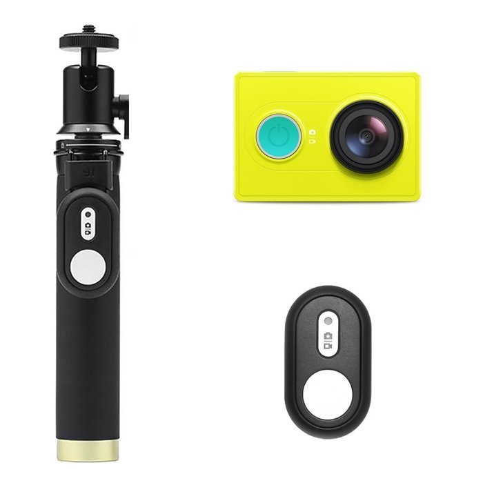 YI Action Camera with Selfie Stick & Bluetooth Remote (US Edition) Lime Green N4