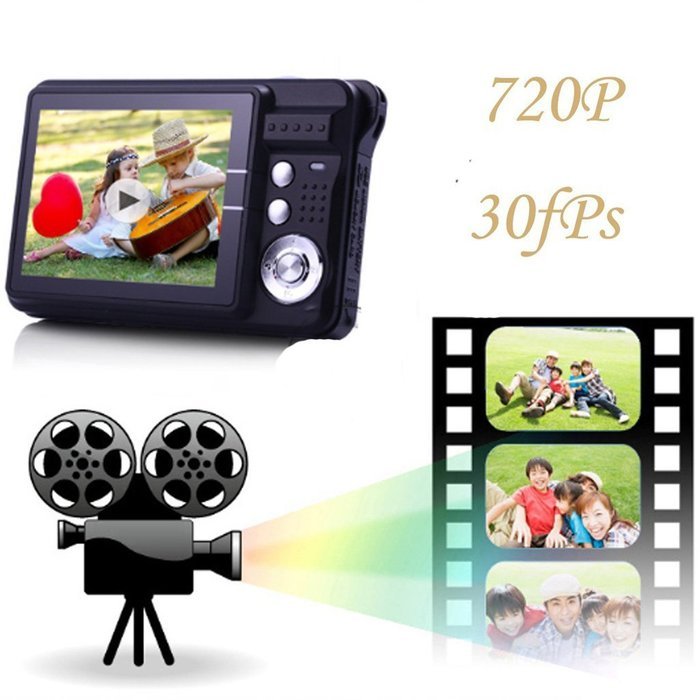SSstar Digital Camera 8X Digital Zoom HD 720P 18MP 2.7 inch TFT LCD Screen Digital Video Camcorde Color Black N4