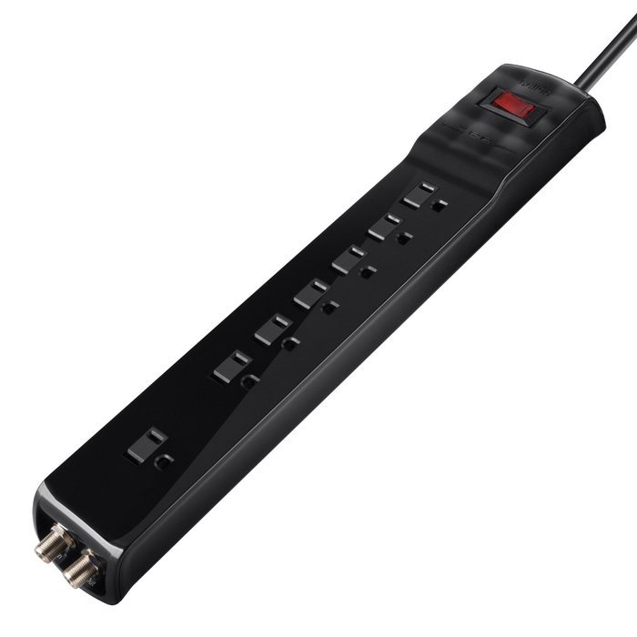 Belkin 8-Outlet Power Strip Surge Protector with 6-Foot Power Cord and Telephone Protection, 3500 Joules (BSQ800bg06... N4
