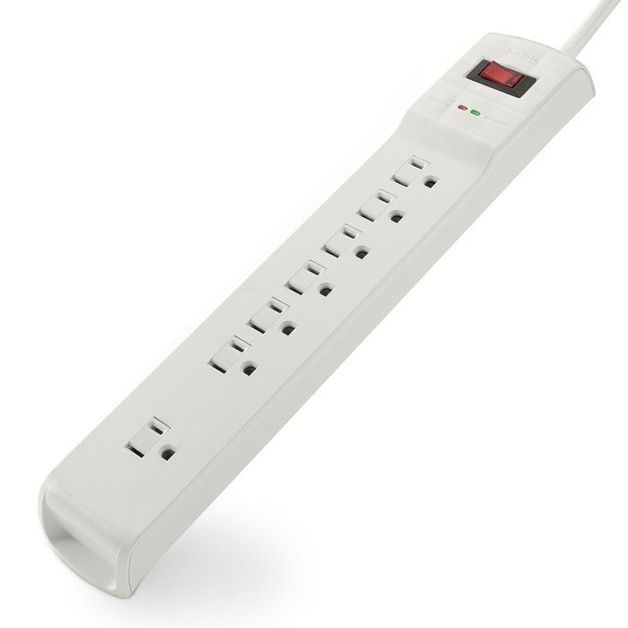Belkin 8-Outlet Power Strip Surge Protector with 6-Foot Power Cord and Telephone Protection, 3500 Joules (BSQ800bg06... N7